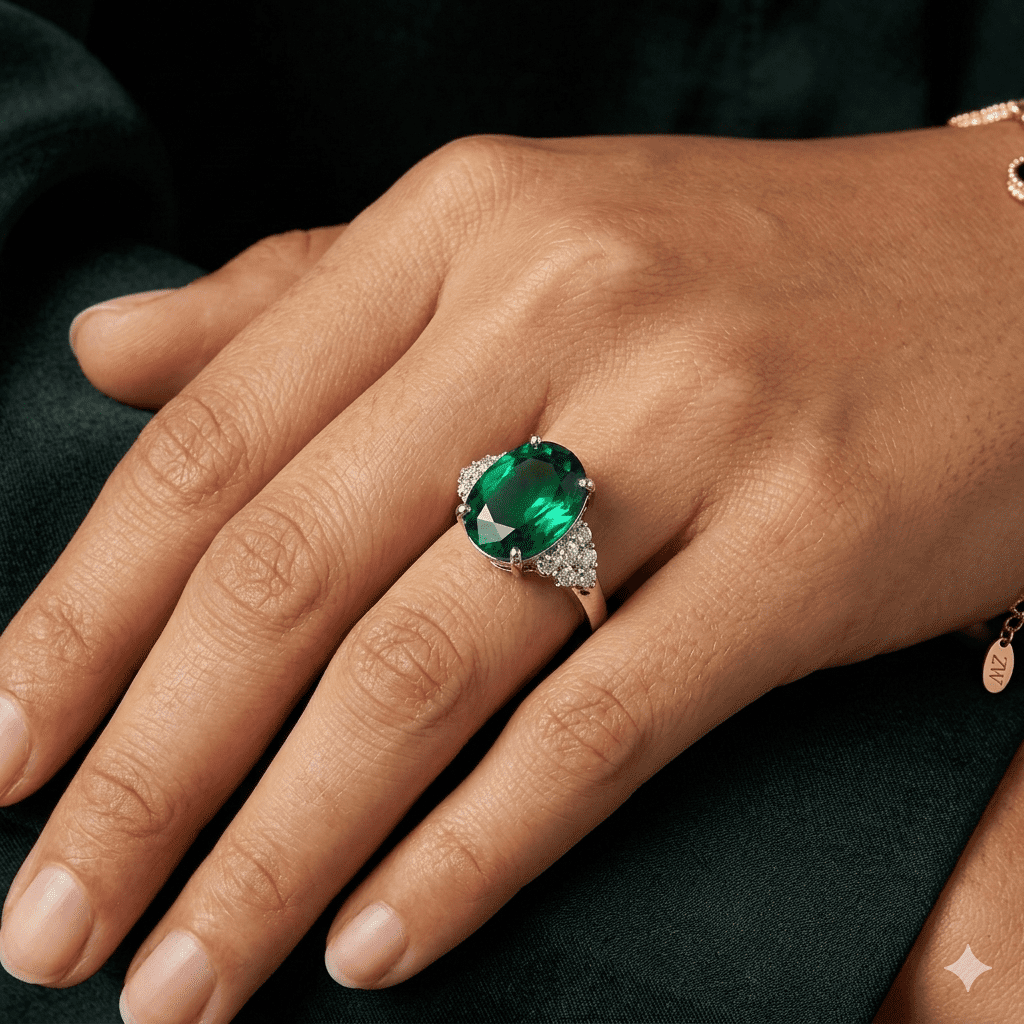 Midnight Azure Oval Halo Ring