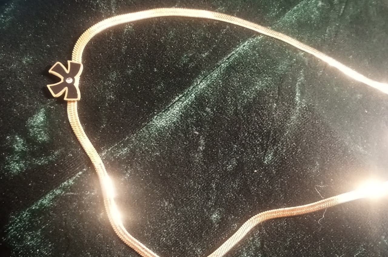 Midnight Butterfly Luxe Necklace (Gold-Tone Snake Chain) - Image 2