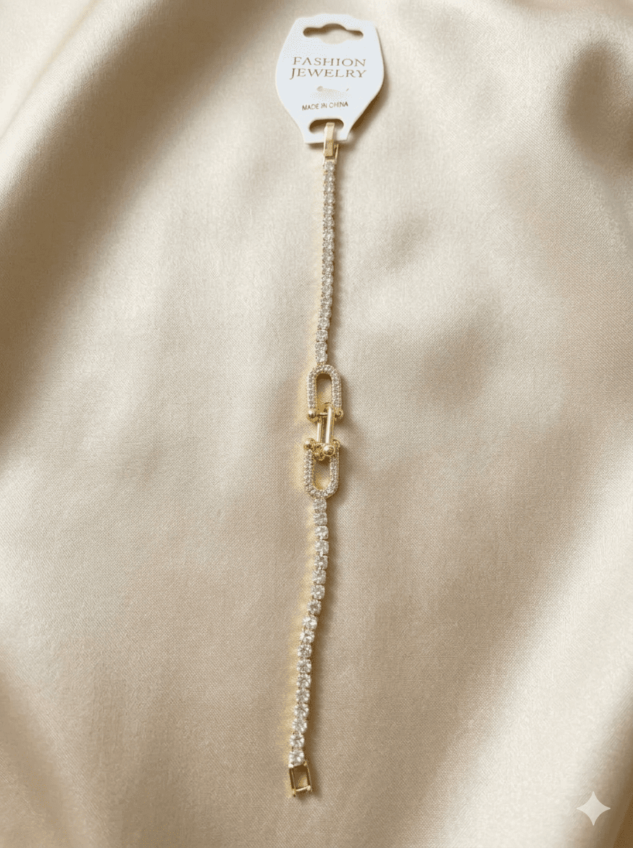 Pavé Crystal Interlocking Link Bracelet