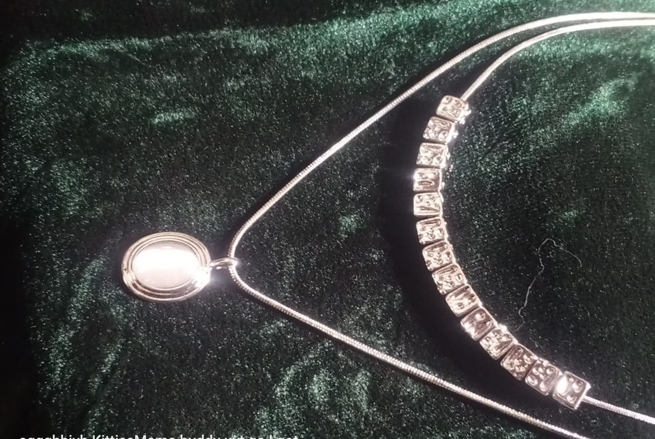 Opal Moon Silver Pendant – The Noor Collection 🌙✨ - Image 2