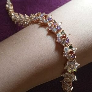 Luxury Floral Gemstone Bracelet