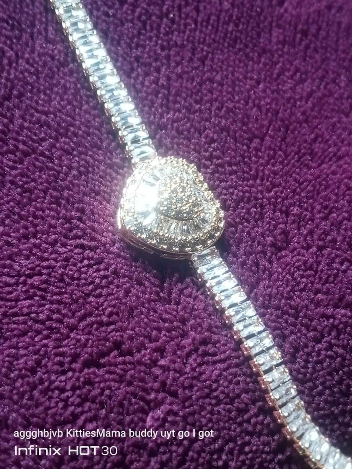 Heart-Shaped Diamond Bracelet - Image 2